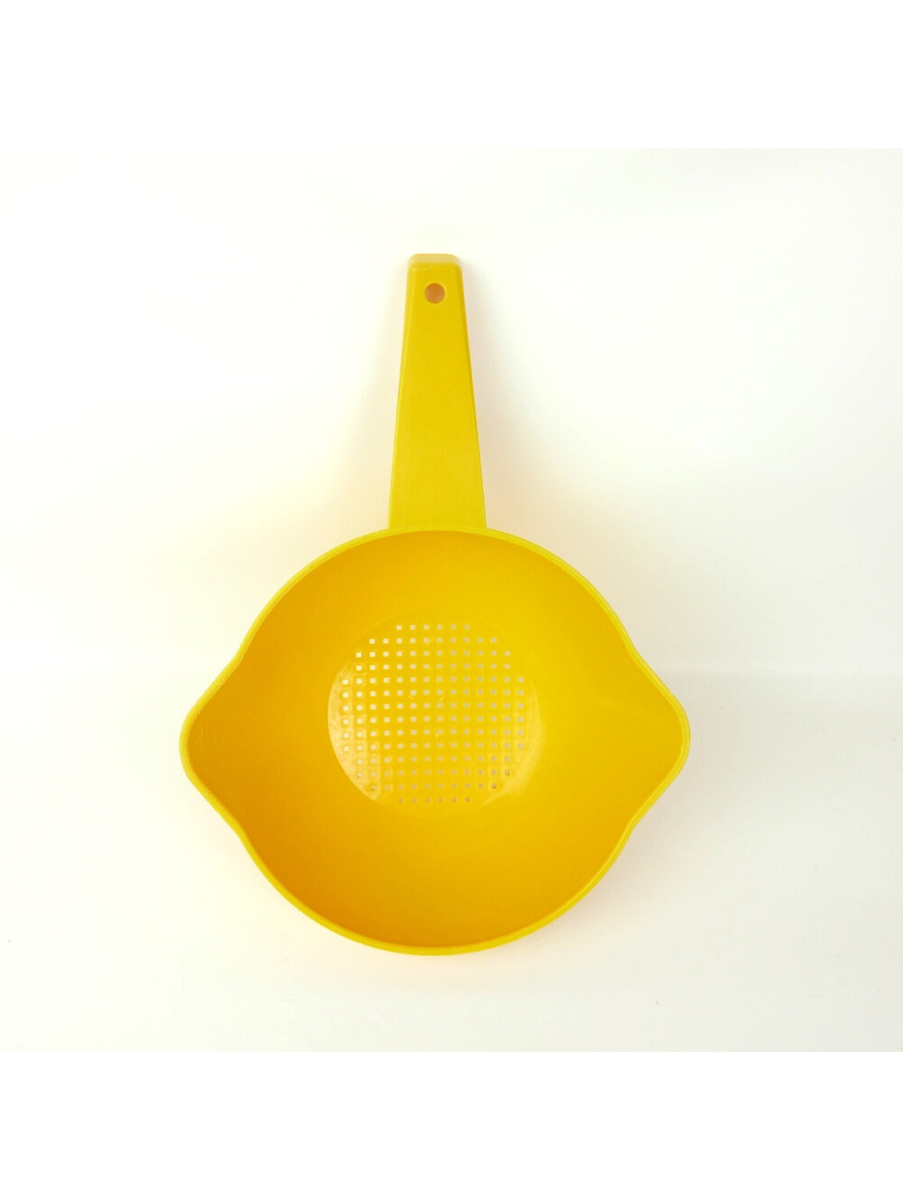 Vintage Tupperware Yellow 1 Quart Colander Strainer Handle #1200 Small Kitchen